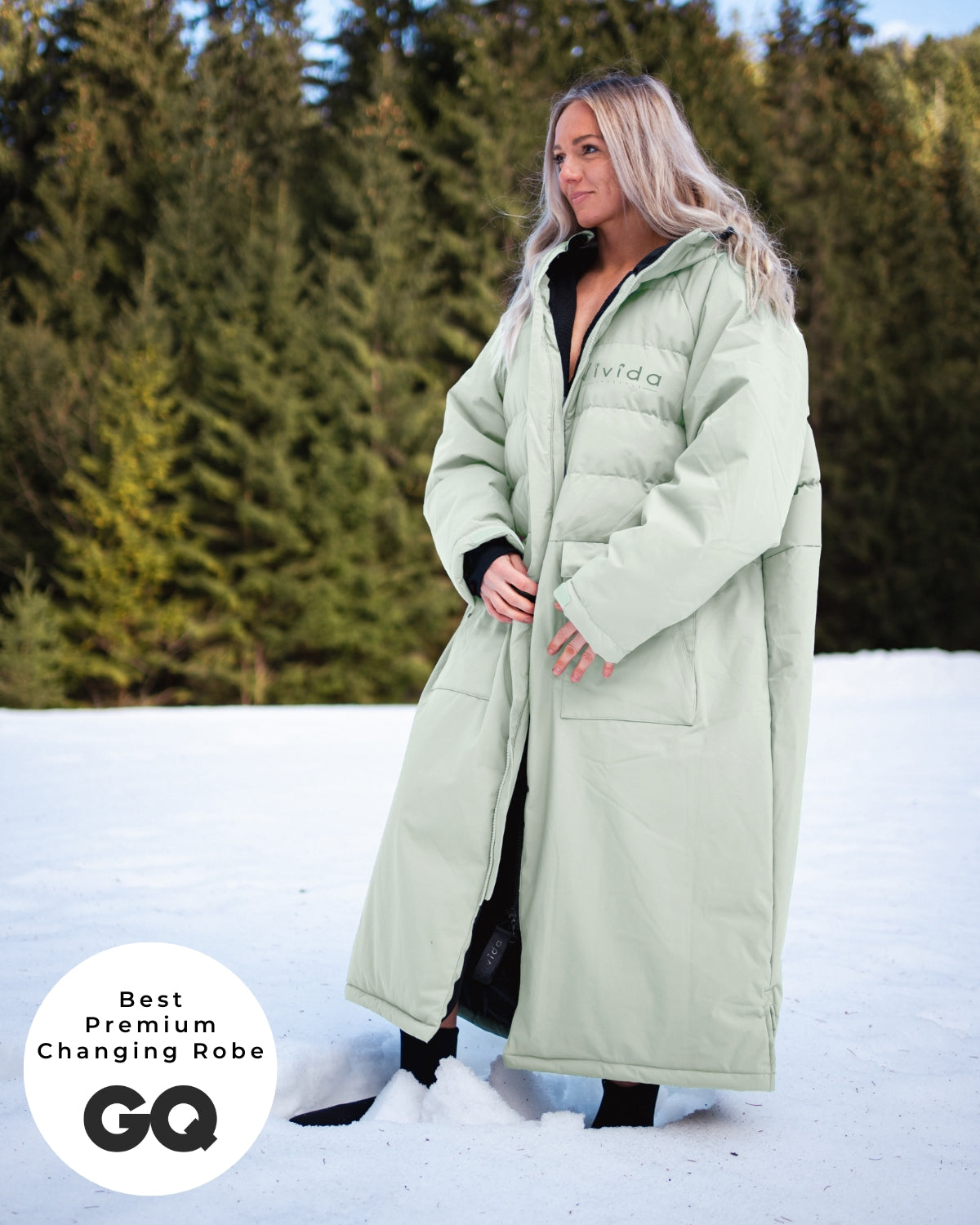 All Weather Puffer Changing Robe - Matcha Green