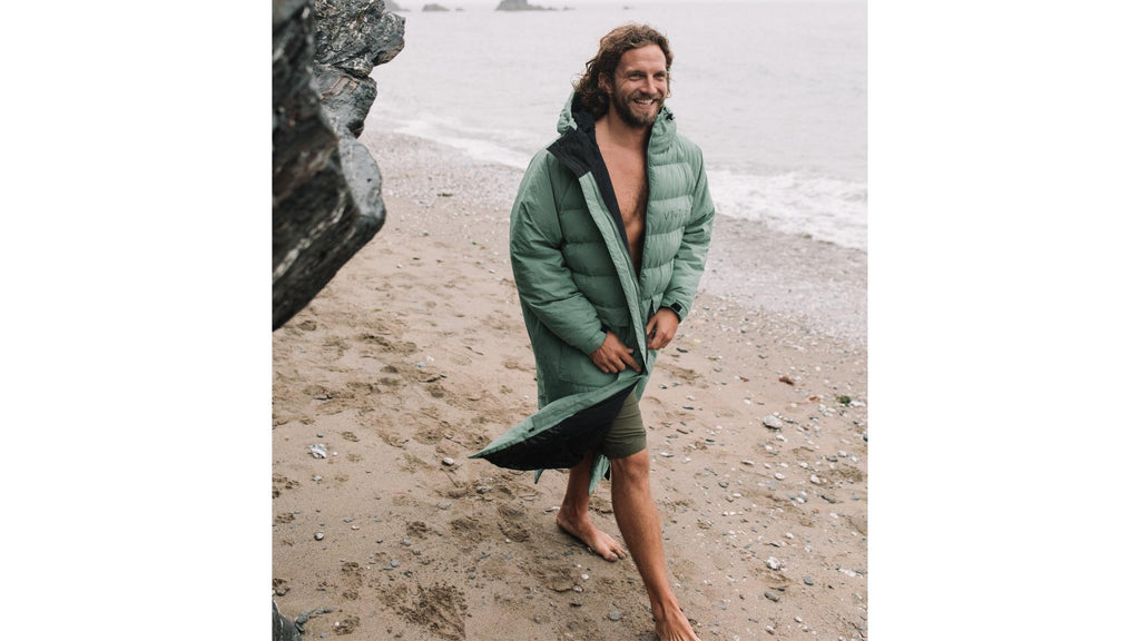 Changing robes for winter surfing in the UK