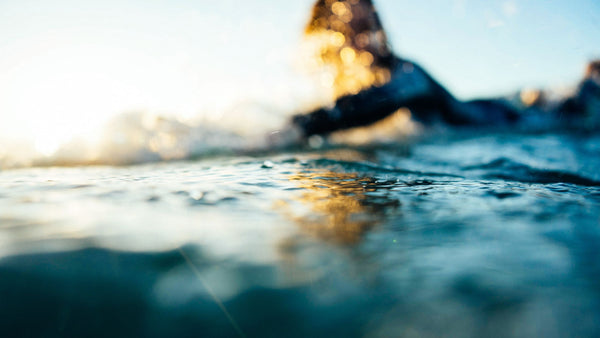 Connecting to nature through surfing - surfer in water