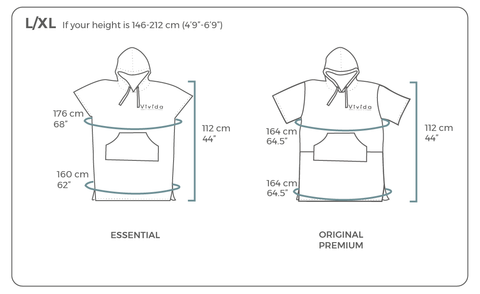 L/XL Poncho Towel Size Guide