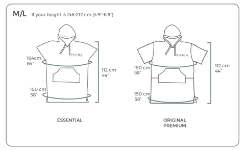 M/L Poncho Towel Size Guide