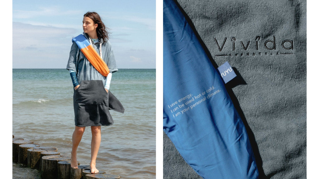 YUYU Bottle and Vivida Poncho Towel after swim