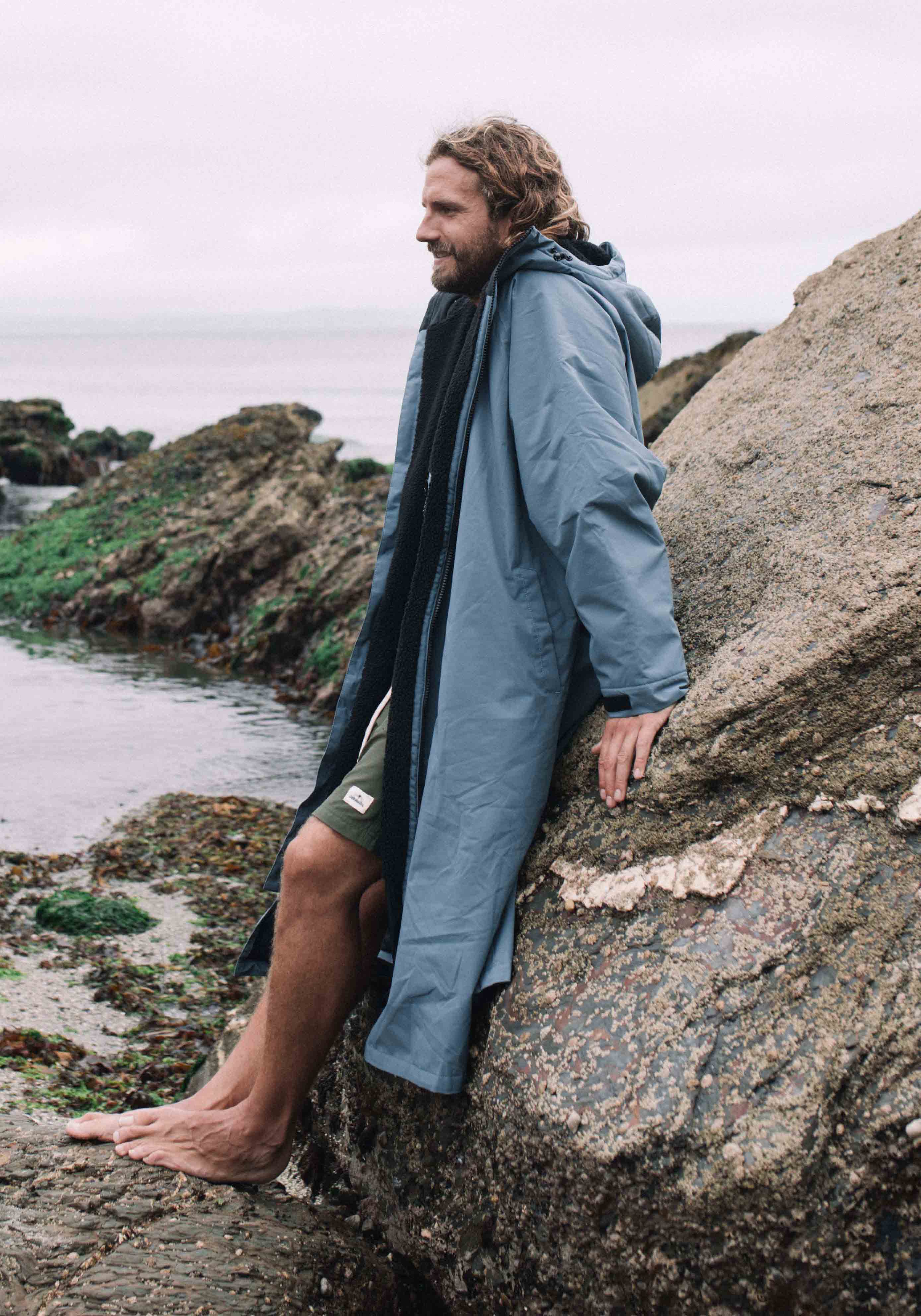 Imperfect All Weather Sherpa Changing Robe - Mineral Blue