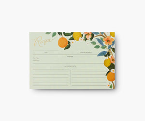 Rifle Paper Pack of 12 Citrus Grove Recipe Card - AGAPANTHUS - Rifle Paper Co Recipe Box