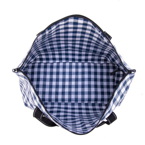 On Holiday Extra-Large Shoulder Bag - Navy and White Check