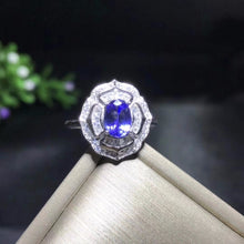 Load image into Gallery viewer, Natural Tanzanite Sterling Silver Ring
