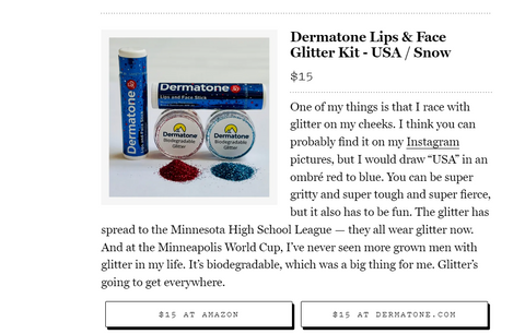 Jessie Diggins Dermatone Glitter