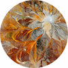 Acrylglasbild Abstrakter Bluetenzauber In Orange Rund Motivvorschau