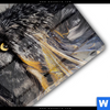 Acrylglasbild Abstrakter Wolf In Gold Und Grau Hochformat Materialbild