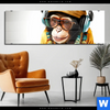 Acrylglasbild Affe Mit Kopfhoerern Brille Panorama Produktvorschau