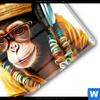 Acrylglasbild Affe Mit Kopfhoerern Brille Quadrat Materialbild