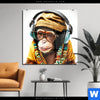 Acrylglasbild Affe Mit Kopfhoerern Brille Quadrat Produktvorschau