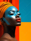 Acrylglasbild Afrikanische Frau Mit Turban Rund Crop