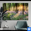 Acrylglasbild Bluehender Wald Bei Sonnenaufgang Querformat Produktvorschau