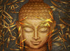 Acrylglasbild Buddha Bambus In Gold Rund Crop