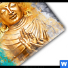 Acrylglasbild Buddha Gold Tuerkis Rund Materialbild