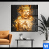 Acrylglasbild Buddha Golden Splash Quadrat Produktvorschau