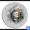 Acrylglasbild Buddha Grunge Stil Rund Motivvorschau