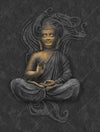 Acrylglasbild Buddha In Lotus Pose Rund Crop