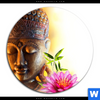 Acrylglasbild Buddha Kopf Seerose Rund Motivvorschau