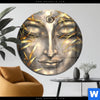 Acrylglasbild Buddha Silber Gold Rund Produktvorschau