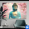 Acrylglasbild Buddha Statue Mit Kirschblueten Querformat Produktvorschau