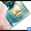 Acrylglasbild Buddha Statue Mit Kirschblueten Rund Materialbild