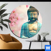 Acrylglasbild Buddha Statue Mit Kirschblueten Rund Produktvorschau