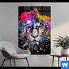 Acrylglasbild Bunter Tiger Schwarz Hochformat Produktvorschau