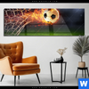 Acrylglasbild Feuriger Fussball Panorama Produktvorschau