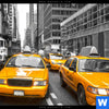 Acrylglasbild Gelbe Taxis New York Rund Zoom