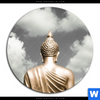 Acrylglasbild Goldene Buddha Statue Rund Motivvorschau