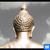 Acrylglasbild Goldene Buddha Statue Rund Zoom