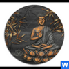 Acrylglasbild Goldener Buddha Bambus Rund Motivvorschau
