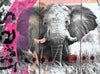 Acrylglasbild Grunge Elefant Schmal Crop