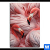 Acrylglasbild Kuschelnde Flamingos Hochformat Motivvorschau