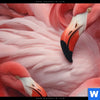Acrylglasbild Kuschelnde Flamingos Hochformat Zoom