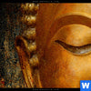 Acrylglasbild Laechelnder Buddha In Gold Panorama Zoom