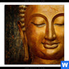 Acrylglasbild Laechelnder Buddha In Gold Quadrat Motivvorschau