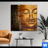 Acrylglasbild Laechelnder Buddha In Gold Quadrat Produktvorschau