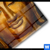 Acrylglasbild Laechelnder Buddha In Gold Querformat Materialbild