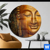 Acrylglasbild Laechelnder Buddha In Gold Rund Produktvorschau