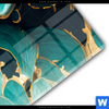 Acrylglasbild Marmor Blueten In Tuerkis Gold Panorama Materialbild