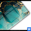 Acrylglasbild Marmor Blueten In Tuerkis Gold Rund Materialbild