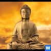 Acrylglasbild Meditierender Buddha Am See Rund Zoom