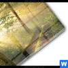Acrylglasbild Morgenspaziergang Im Nebeligem Wald Rund Materialbild