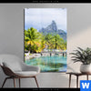 Acrylglasbild Palmen Berg Auf Insel Hochformat Produktvorschau
