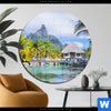 Acrylglasbild Palmen Berg Auf Insel Rund Produktvorschau