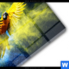 Acrylglasbild Papagei Farbexplosion Querformat Materialbild