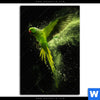 Acrylglasbild Papagei Gruene Farbexplosion Hochformat Motivvorschau